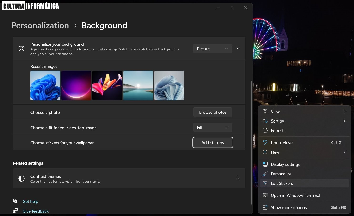Microsoft introduce los stickers al escritorio de Windows 11 Sun Valley 2
